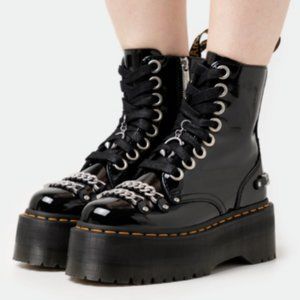Dr. Martens JADON MAX CHAIN PATENT LEATHER PLATFORM BOOTS Great Reviews